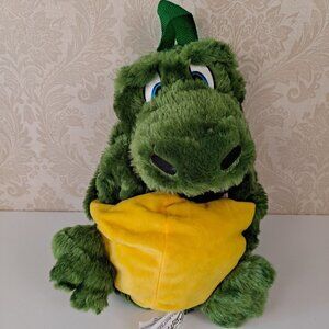 Stuffed Plush Alligator Backpack with Adjustable Straps Zipper on His Back EUC
